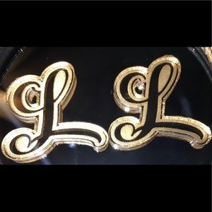 Trendy Mirror Gold Plated Initial Earrings